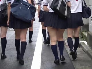 Japanese Schoolgirl in Soiled Panties Teases and Covers You with Them