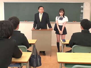 Japanese Schoolgirl Remu Suzumori Gets Double Penetrated on Table